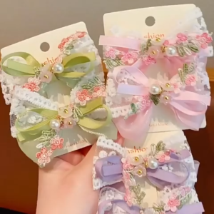 Klip Rambut Budak Perempuan Bunga Fairy Ikatan Reben Manis Aksesori Rambut Kanak Kanak Princess Party Girls Fairy Bow Hair Clip Cute Lolita Lace Flower Hair Accessories For Kids Princess Party 女童花仙子碎花蝴蝶结发夹儿童发饰可爱洛丽塔蕾丝花朵甜美头发饰 H136