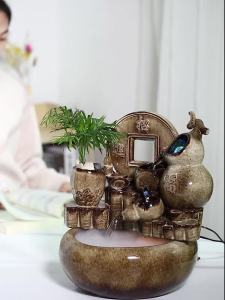 Decorative Accessories Water Fountain Indoor Water Fountain Indoor Feng Shui Fengshui Wheel Cornucopia Water Circulation Ornaments Home Decoration Items Water Fountain Desktop Decoration Accessories