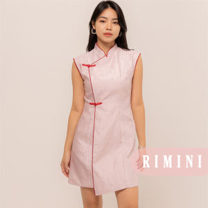 RIMINI - Dress Midi Crinkle Cheongsam Wanita Berlengan Size XS-XL - Zhiyun Dress CC32067