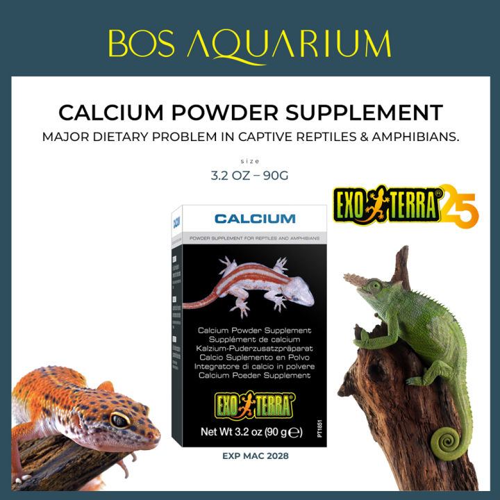 ExoTerra Calcium Powder Supplement pet food for reptiles and amphibians ...