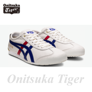 Original Tiger Shoes Classic White/blue/gold Tail 66 Mens and Womens Leather Non-slip Wear Resistant Comfortable Fashion Casual Sneakers D507L-0152