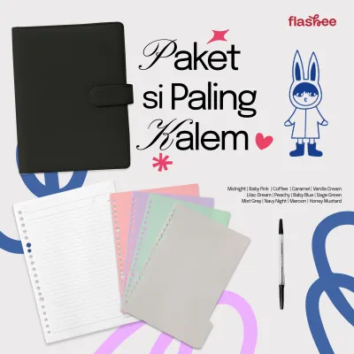Flashee Binder Paket Sekolah Set 4IN1 Paket Binder Kampus Kuliah Sudah Termasuk Buku Tulis