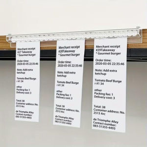 Clear Wall Mounted Order Ticket Holder Splicable Receipt Menu Clip for Restaurant Kitchen Takeaway