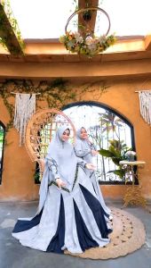 gamis syari maysha couple (anak 2thn-8thn) model terbaru dari brand AC full ceruty seri 6 warna