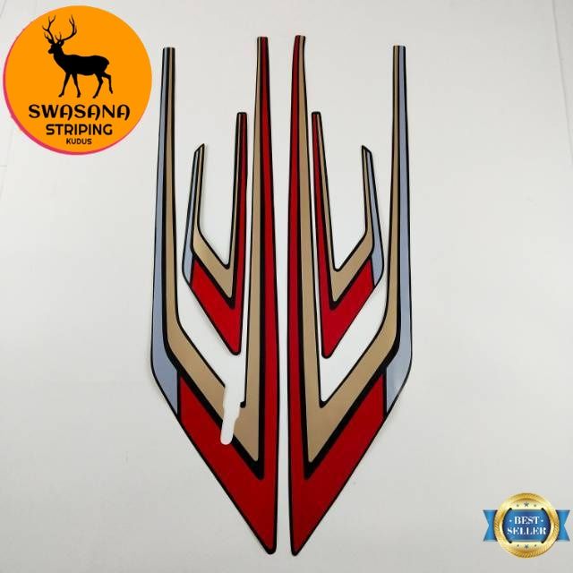 Striping Decal Polet Sticker Honda Gl 100 Gl100 1993 1994 Hitam Lis