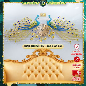 Đồng Hồ Treo Tường Con Chim Công Tài Lộc Chính Hãng D1 Home Kim Trôi Trang Trí Tường Decor  -86
