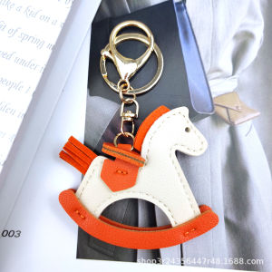 Wooden Rocking Horse Keychain - Whimsical Bag Charm & Purse Accessory