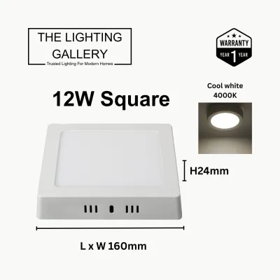 TLG LED Surface downlight square round ceiling light white 12w 18w 24w