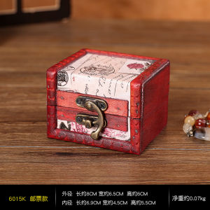 Mini antique-style small square box European retro wooden storage antique distressed photography props factory wholesale