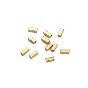 10pcs/bag 14K Gold Plated Brass Rectangle Tube Beads For DIY Bracelet Necklace Jewelry Making