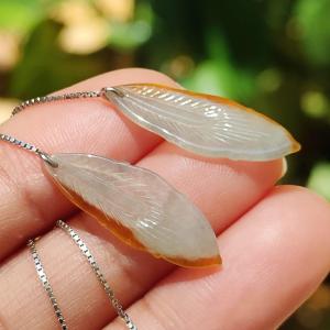 Metal Energy Feather Earrings 🌀- Celestial Balance (Sku: s925es3)