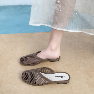 Free Shipping WomenS Summer Slip-On Sandals With A Closed-Toe Design Featuring A Non-Slip Sole Crystal Embellishments And A Breathable Mesh Upper