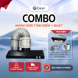 Combo máng hút sơn tĩnh điện + quạt hút mùi GEER HF150 (75w) – bộ hút khói bếp cao cấp chính hãng khử mùi mạnh vận hành êm độ bền cao