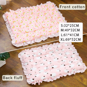 Semi-Enclosed Cat Bed Shell Bed Plush Round Washable Puppy Cat Nest