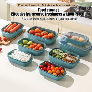 Big Food Storage Container With Cover Food Grade Leakproof Microwavable Portable Airtight Box Rectangular Freezer Storage Containers