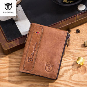 BULLCAPTAIN Multi Card RFID Brushless Walletกระเป๋าสตางค์หนังผู้ชาย
