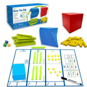 Base Ten Blocks 134Pcs for Math Place Value Blocks Base 10 Math Manipulatives Number Concepts Math Cubes for Kids Counting Blocks Kindergarten 1st 2nd 3rd Grade