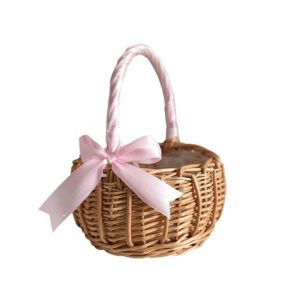 FULUPUGANG With Handle Durable Flower Basket Decoration Photo Props Rattan Hand Woven Flower Basket Storage Basket Decoration Clutter Organizer