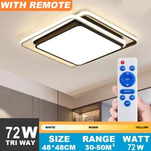 Lampu Plafon LED 72W lampu plafon minimalis Ceiling Lampu Lampu Plafon 3 Warna LED Modern Minimalis