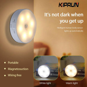 [Hàng Có Sẵn] Đèn Cảm Biến Chuyển Động KIPRUN Đèn Ngủ Cảm Biến Chuyển Động PIR 6 Đèn LED Tự Động Bật/Tắt Cho Trang Trí Phòng Ngủ Phòng Ngủ Đèn Phát Hiện Đèn Trang Trí Tường Đèn Cầu Thang Tủ Quần Áo Phòng Lối Đi