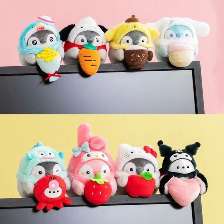 NJJU Kuromi Penguin Plush Toys Stuffed Doll My Melody Plushie Keychain ...