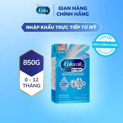 [Nhập khẩu chính ngạch từ Mỹ] Sữa bột Enfamil Enspire Infant 850g dành cho trẻ 0-12 tháng tuổi (hộp 2 túi thiếc 425g). Có chứa MFGM và Lactoferrin