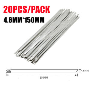 20PCS/PACK Stainless Cable Tie 150mm/300mm Multi-Purpose Heavy Duty Self-Locking Cable Ties Metal Zip Tie Original Hose Clamps