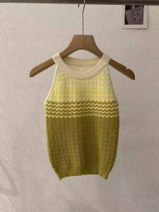 Ginza6 Half High Collar Camisoles Sando for Women Korean Style Halter Sleeveless Knitted Blouse 63106#