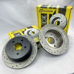 ILLUSION TOYOTA CAMRY ACV50 ASV50 (2012~2018) FRONT & REAR 100% ORIGINAL ILLUSION DISC BRAKE ROTOR SPORT SLOTTED DRILLED