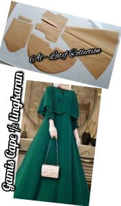 pola instan/ pola jiplak gamis cape setengah lingkaran