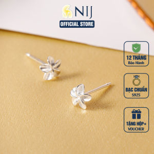 Bông Tai Hoa 5 Cánh Bạc Nguyên Chất S999