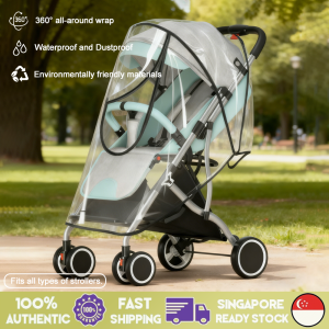 SG Fast Delivery Universal Baby Stroller Pram Rain Cover Waterproof Cover EVA Material Sun Protection Mosquito Outdoor