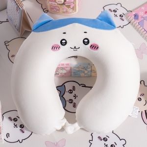Adult Children Travel Pillow Chiikawa USAGI Hachiware Soft Plush Cartoon U-shaped Pillow Portable Outdoor Nap Flight Neck Pillow Nursing Cushion