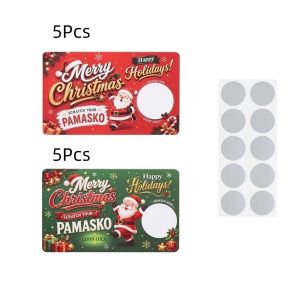 DITIPOO 10/20Pcs Viết tay Thẻ cào Giáng sinh Lớp phủ không trong suốt. Tự cào Thẻ xổ số cào Quà tặng bất ngờ Tự thiết kế theo ý muốn. Thẻ quà tặng Giáng sinh cho trẻ em. Trang trí Giáng sinh