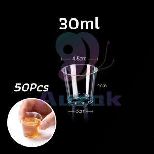 AUK 50pcs Disposable Plastic Cup Transparent Household Meal Cup Wedding Cups 30ml 50ml