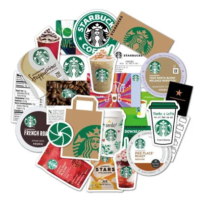25pcs Starbucks Theme Waterproof Removable sticker set phone luggage laptop tumbler water bottle suitcase mug sticker