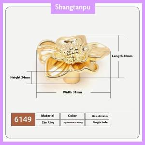 [shangtanpu] 1 2Pcs Flower Drawer Handles Creative Petal Kitchen Cabinet Pull Buckle Furniture Wardrobe Door Decor Accessories