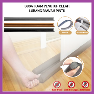 Busa Penutup Celah Lubang Bawah Pintu Penghalang Debu Angin Serangga Kecoa Suara / Alas Pelindung Sela Sela Pintu Twin Draft Door Seal Foam - FR Gallery