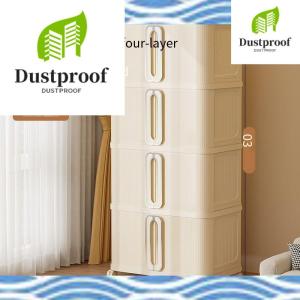 Large Capacity Folding Storage Cabinet - Double Door Organizer with No Installation Design for Clothes Toys & Bedroom Storage