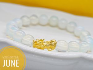 24K HK Gold Piyao in Birthstone Bracelet