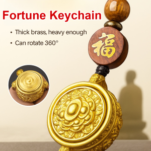 Lucky Charm Keychain for Good Luck Zodiac Pendant with Treasure Chest Handmade Metal Gift for Women Men