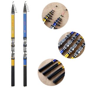 PETIYOUZA High Quality 1.5m1.8m 2.1m 2.4m 2.7m 3m Spinning Carbon Material Telescopic fishing rod Pen Pole Hard tail/soft tail Retractable