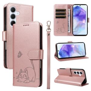 Vỏ điện thoại cho Samsung Galaxy A56 A55 A36 A35 A26 A25 A06 A05 a05s A16 A15 5g nắp Samsung A55 A56 A15 A16 4G con mèo may mắn vỏ điện thoại ví da từ tính Vỏ Nắp gập Có khe cắm thẻ