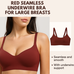 เสื้อชั้นในไร้ตะเข็บสำหรับลดขนาดหน้าอก ไม่มีโครง ป้องกันการหย่อนคล้อย เสื้อชั้นในช่วยพยุงและปรับรูปทรง เสื้อชั้นในสำหรับผู้หญิงที่สวมใส่สบาย