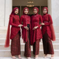 Paket Seragam Bridesmaid Lengkap Wisuda Lamaran Keluarga Kain Songket Semi Palembang Kain Brokat Kain Satin Maxmara Luxury. 