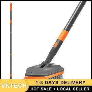 Shower Cleaning Brush with Long Handle Tile Tub Scrubber Brush Detachable for Home Kitchen Bathroom Garage Decking Patio