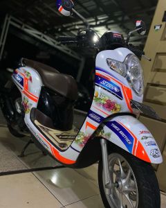 Decal/Stiker Scoppy full body(Bisa ganti warna+nama+no)
