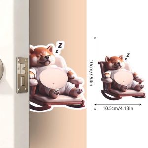 3D Puppy Soft Belly Sticker Cute Pet Silicone Self-Adhesive Door Handle Wall Protector Pad Child Safety Corgi Anti-Scratch Protector  Stress Relief Toy