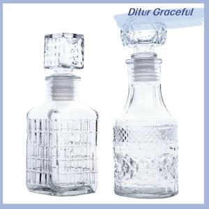 Ditur 1Pc 100 150ml Transparent Cup Whiskey Decanter Party Barware Whiskey Bottle For Liquor Scotch Bourbon Barware