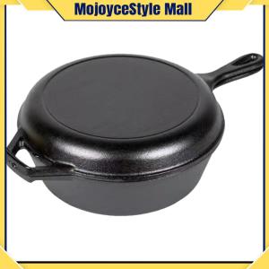 Iron Frying Pan with Handle Fried Egg Pan Pre-seasoned for Frying Baking Grilling Indoor Outdoor Cooking